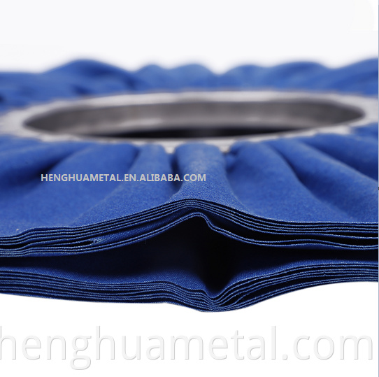 Henghua 2022 مجاني مخصص شعار الألومنيوم عجلة القماش الزرقاء تلميع العجلات لتلميع المرآة
